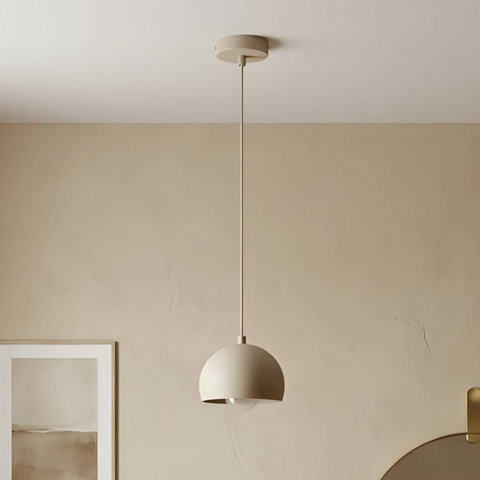 Luminex Hanglamp Sool, beige, Ø 15 cm, 1-lamp, metaal, E27