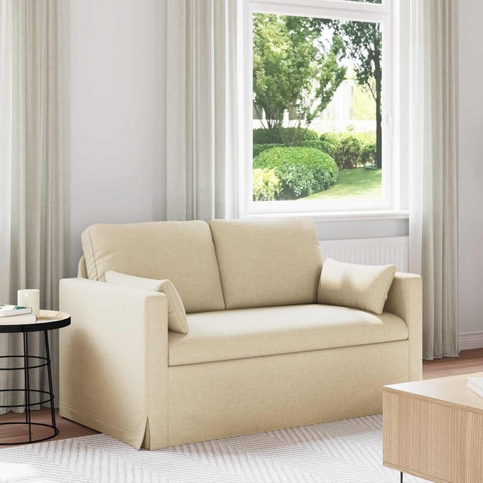 vidaXL - Bank - Crème - 139 - x - 78 - x - 80 - cm - Stof