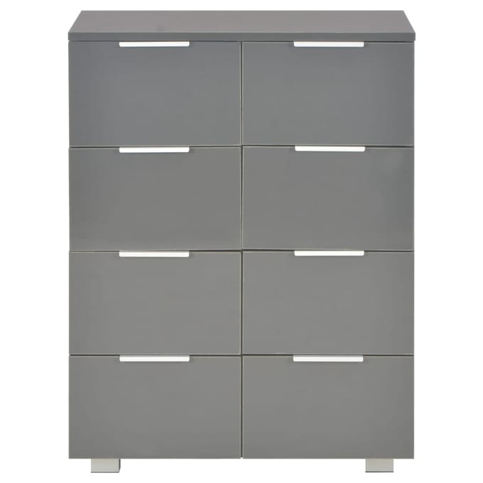 vidaXL - Dressoir - 60x35x80 - cm - bewerkt - hout - hoogglans - grijs