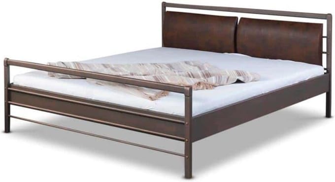 Bed Box Wonen Aurora metalen bed grafietbruin/koper 140x200 cm