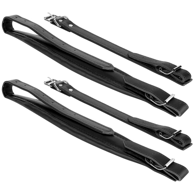 2 Stuks Accordeonband Schouder Set Kit Verstelbaar PU Leer Accessoire voor 16‑120 BassZwart zwart
