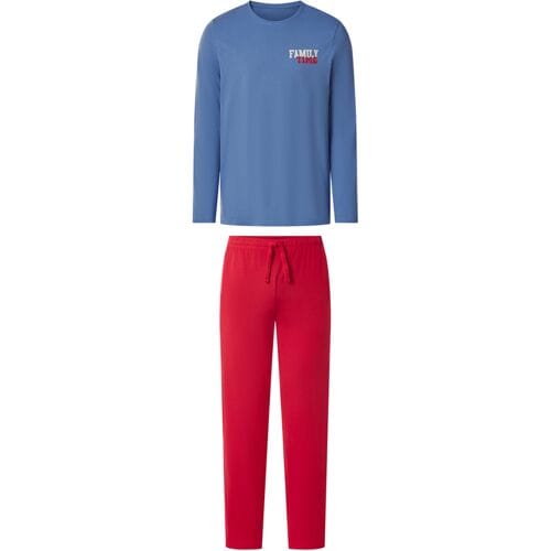 esmara Men Heren pyjama (Blauw/rood, L)