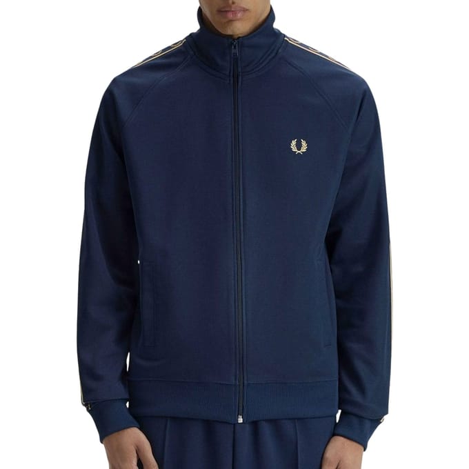 Fred Perry Contrast tape track jacket - tennis blue champagne