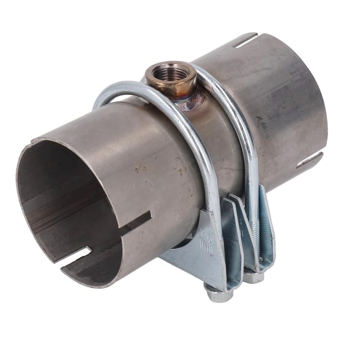 Uitlaatpijp Reparatie Connector met 2 Vaste Klemmen Metaallegering Afgedichte Vervanging Voor Lambda Sensor Aansluiting 3 inch gray