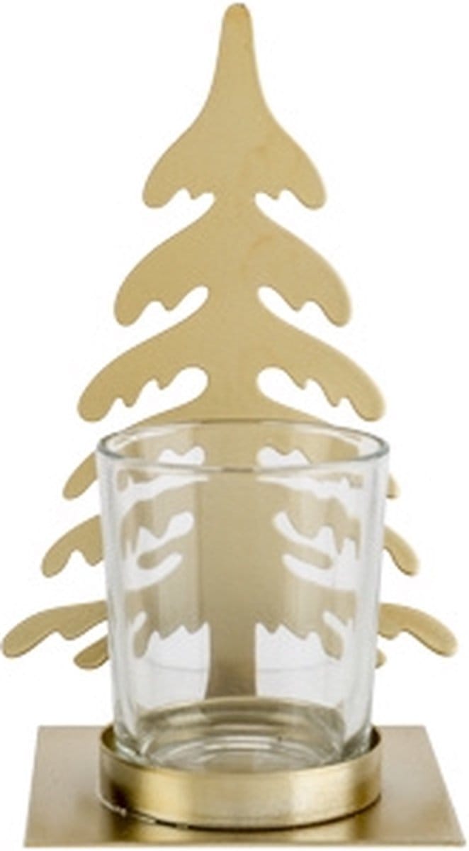 Cosy @ Home Theelichthouder Tree Incl Glass Cup 5,5x