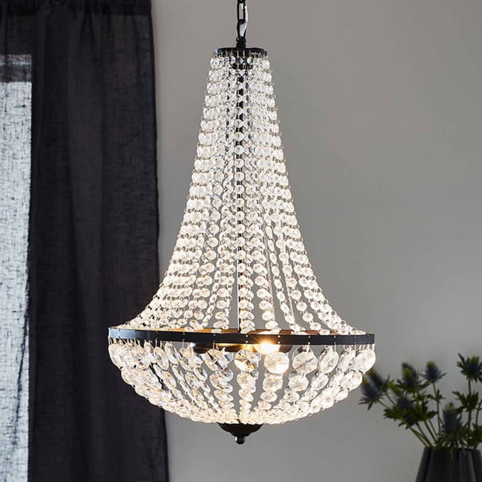 Markslöjd Kroonluchter GRÄNSÖ, zwart, IP20, Ø 40 cm