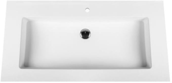 Bagnotti Beta Solid Surface Enkele Wastafel - 60cm - Acryl Wit