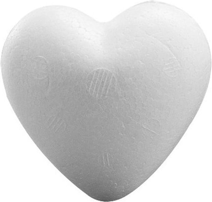 Rayher Hobby vormen - 3x - hartje - piepschuim - 9 cm - wit - knutselen - bruiloft