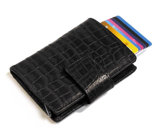 Figuretta Creditcardhouder - Zwart krokodillenprint