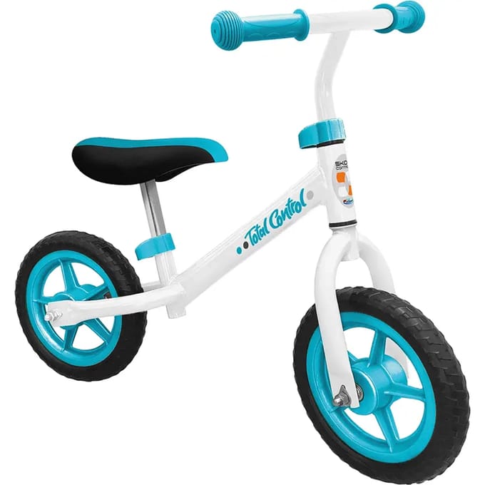 Stamp Loopfiets skids control Total Control 10" wit turkoois Loopfietsen