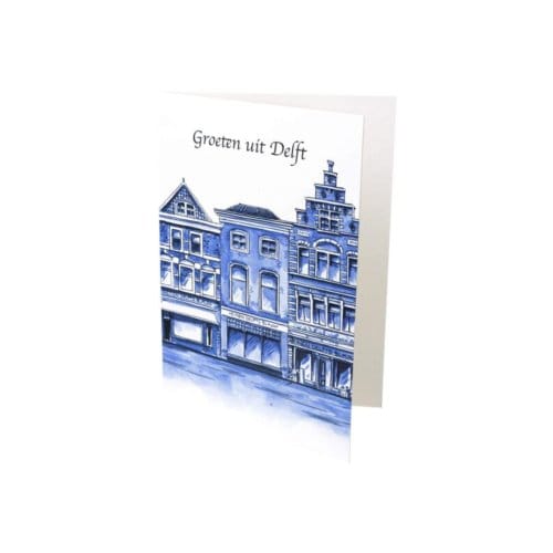 Heinen delfts blauw wenskaart - delft