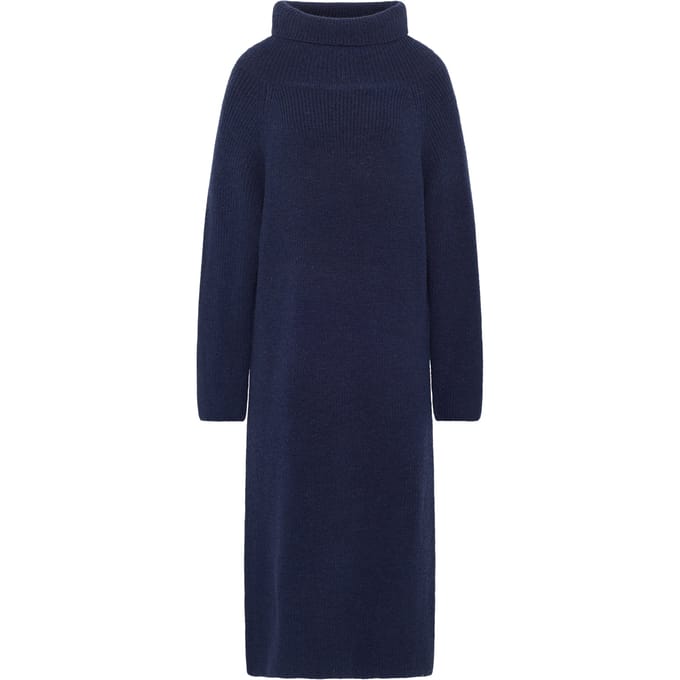 RISA Gebreide midi-jurk met lange mouwen Dames marine