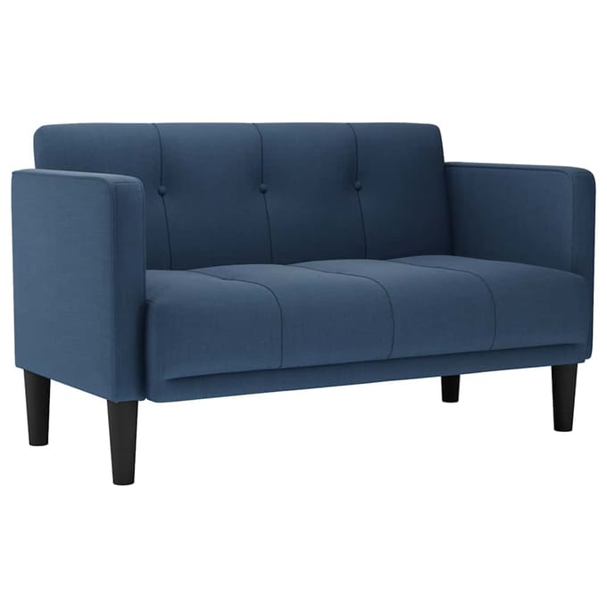 vidaXL - Loveseat - bank - blauw - 111 - cm - stof