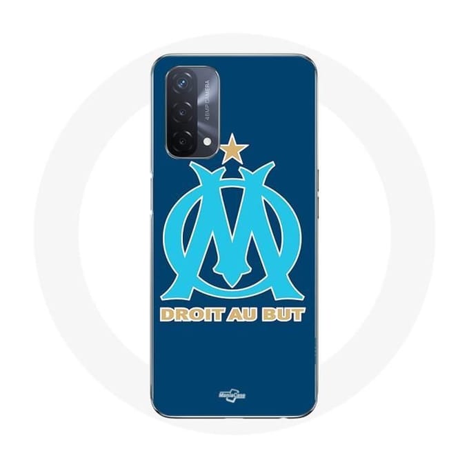 Coque Oppo A93 5G logo om olympique de marseille bleu Fond - Maniacase
