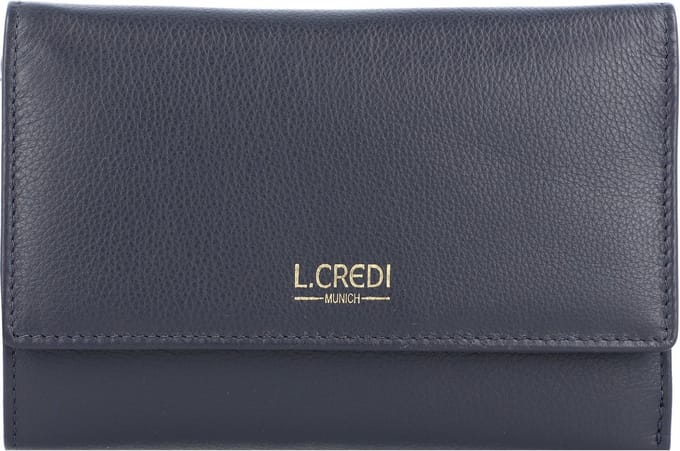 L.CREDI Evelyn Portemonnee RFID Leer 14,5 cm - Dames - Horizontaal - marine