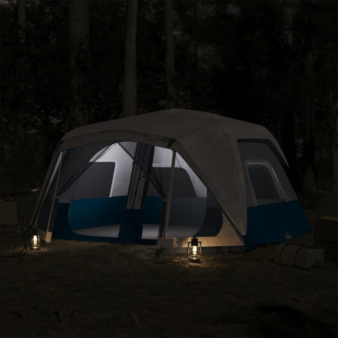 vidaXL - Tent - met - LED - 10-persoons - snelontgrendeling - lichtblauw
