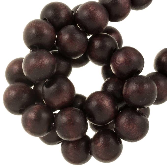 Houten Kralen Vintage Look (20 mm) Chestnut Plum (20 stuks)