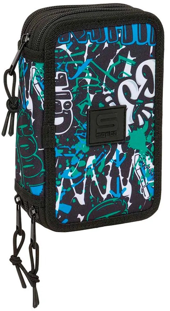 Safta Graffiti Go 12.5x19.5x5.5 Cm Triple Etui Zwart Man