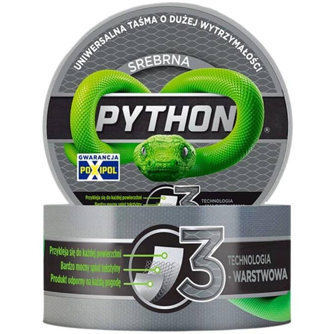 Ruban adhésif Python, argent, 000256