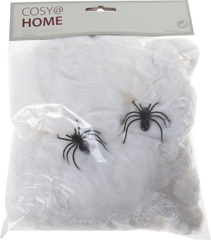 Cosy @ Home Spinnenweb Wit Textiel 17x1xh22 With 2 S