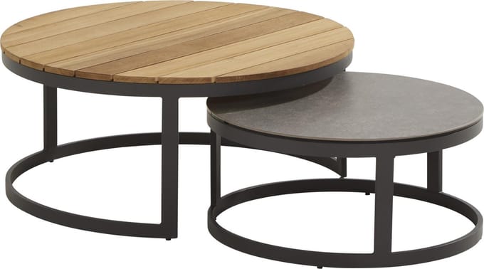 Taste by 4 Seasons Bijzettafels Stonic Teak Ceramic Antraciet