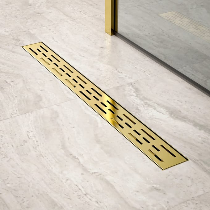 Douchegoot - 70cm - Goud - Standaard rooster - RVS - Met Flens