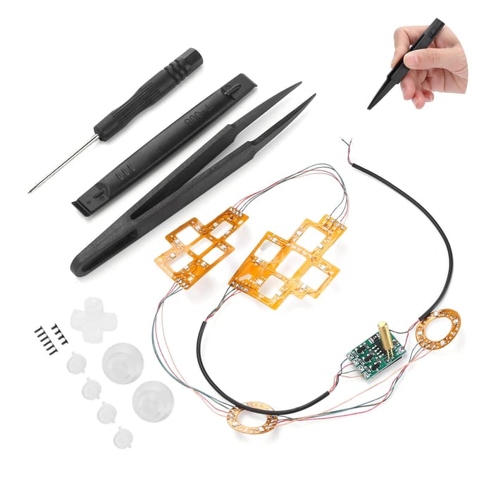 6 Kleuren Verlichte DPad Thumbsticks DTF LED Knoppen Kit voor PS4 Controller Accessoires white