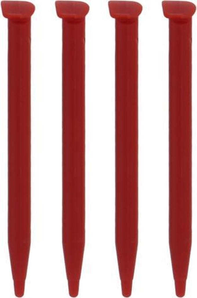 4x Stylus Pen geschikt voor Nintendo 2DS XL Rood