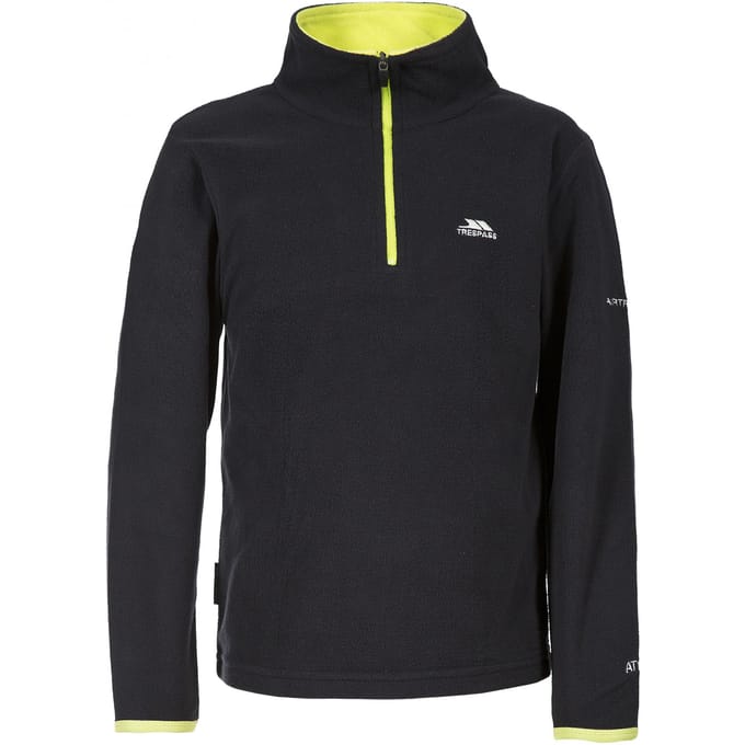Trespass - Jongens Etto Half Zip Fleece Sweater (Zwart)