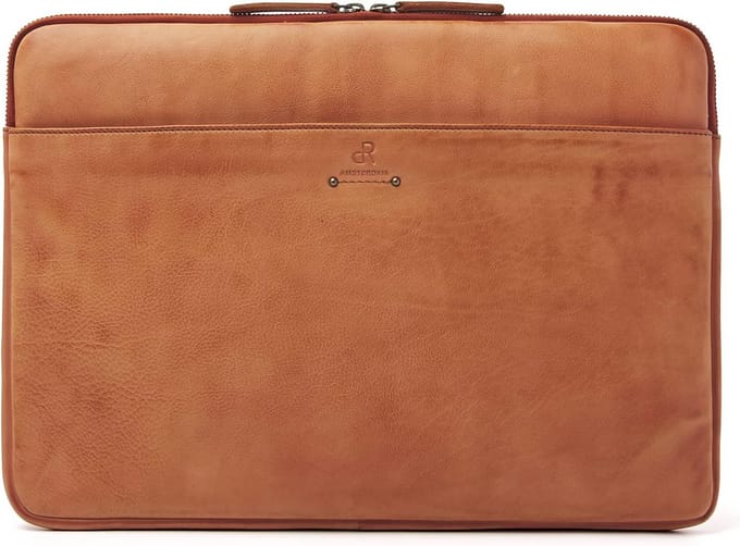 Laptoptas - Laptophoes - Zakelijk Gebruik - Soepel Leer - 15.6 Inch - Camel