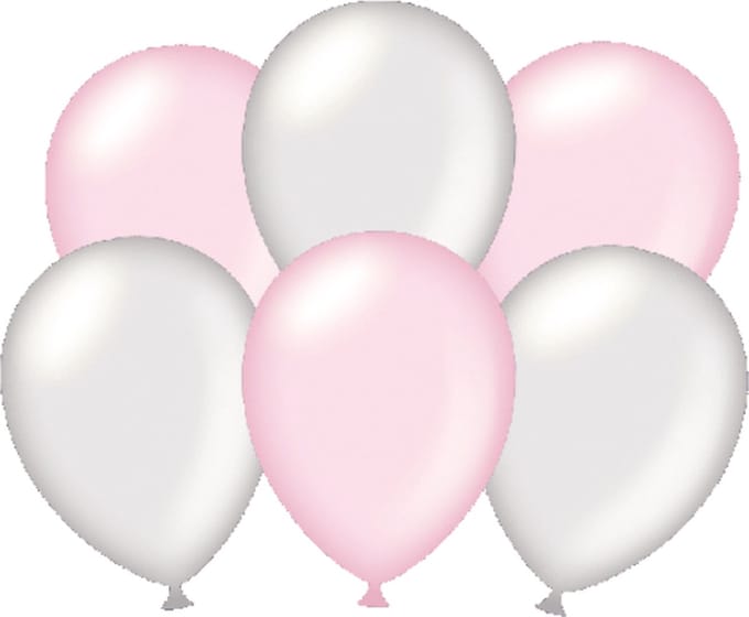 Ballonnen Metallic Zilver Roze