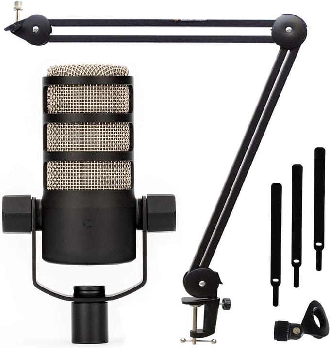Podcast Microfoon - Studio Microfoon - Stemopnames - Dynamische Niercapsule - 172 x 109 x 62 mm - Zwart