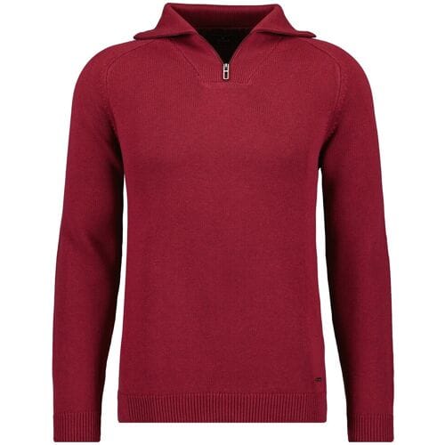 Ragman Trui Cotton Troyer Zip Raglan Sleeve Raspberry / male