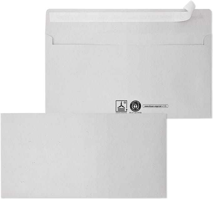 Gerecyclede enveloppen met plakstrip, lang formaat