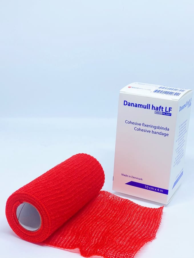 Danamull Haft Zelfklevend Fixatiewindsel Rood 10cm x 4m - 5 stuks