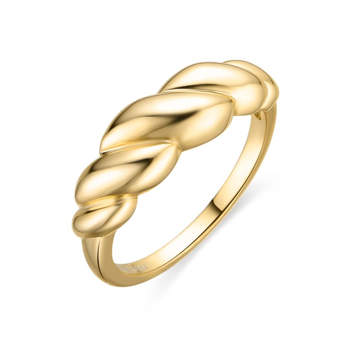 Luxenter Ring van 925 sterlingzilver met 18-karaats goud afwerking - Gilsi