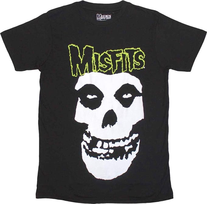 Misfits - Skull & Logo Heren T-shirt - XL - Zwart