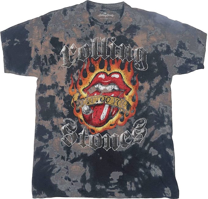 The Rolling Stones - Tattoo Flames Heren T-shirt - M - Grijs
