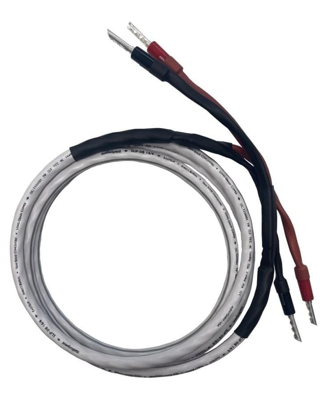 Hi-Fi luidsprekerkabelset AudioQuest SLiP-DB 16/4 – uitstekende geluidskwaliteit en precisie van de uitvoering LENGTE: 2 x 2,0 m, Acoustische Kwaliteit wit