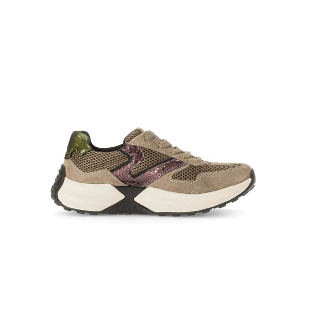 Gabor rollingsoft sensitive 56.996.43 - dames rollende wandelsneaker - Beige - maat 38 (EU) 5 (UK)
