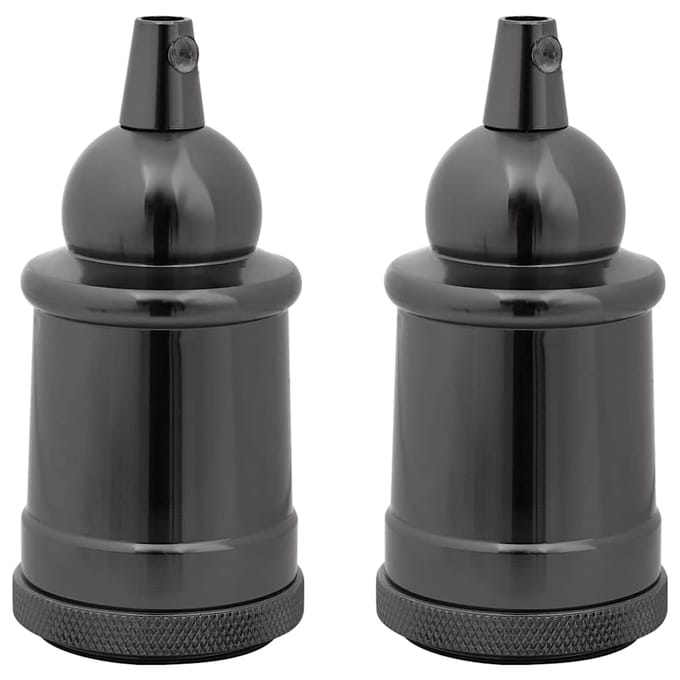 vidaXL Lamphouders 2 st glanzend zwart E27