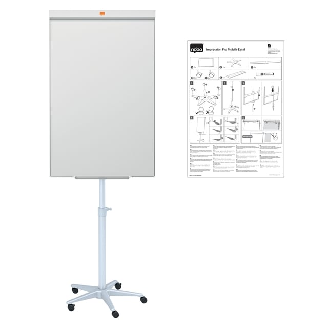 Nobo Impression Pro Stalen Mobiele Whiteboard Flipover - Wit
