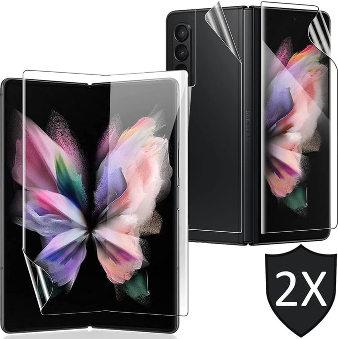 Screenprotector geschikt voor Samsung Galaxy Z Fold 3 - PET Screen Protector - 2 Stuks