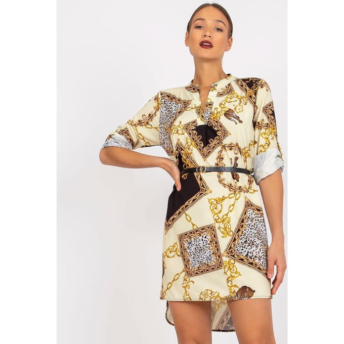 Easy Roll-Up Shirt Dress - Gelb / Einheitsgröße