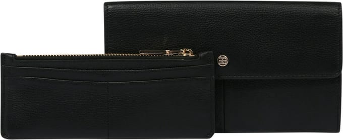 ESPRIT Leren Koppeling Avondtas Zoe Clutch Wallet Black Zwart