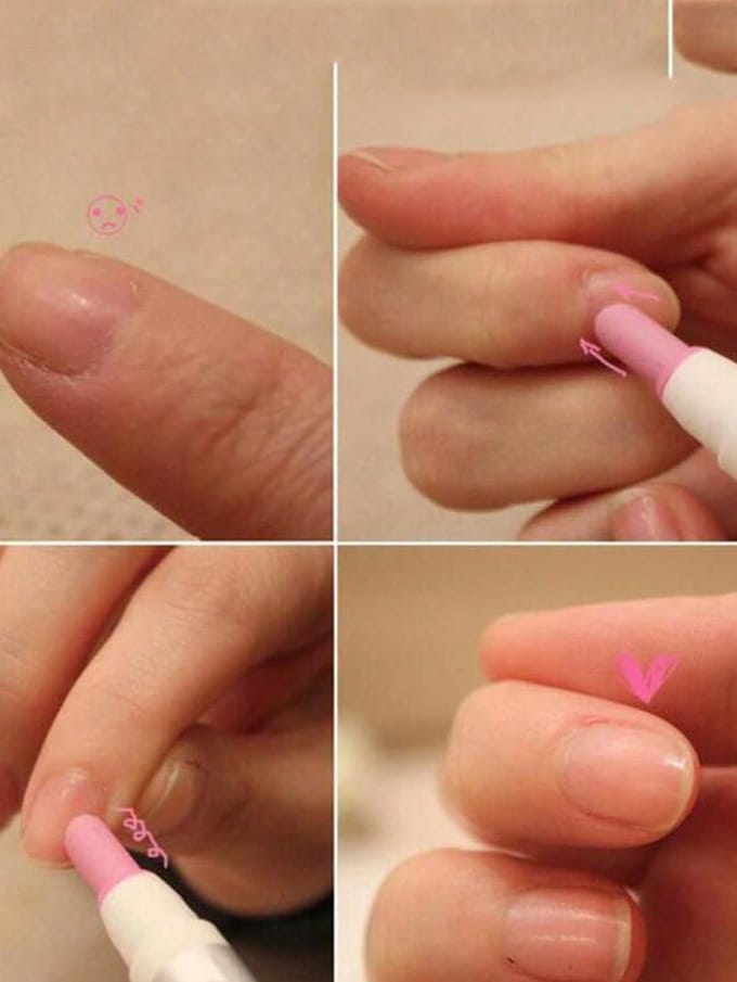 Manicure Kwarts & Keramiek Carving Polijst Pen Set, 45 Graden Dode Huid & Nagelriem Verwijderaar Nagel Nagelriem Verwijderaar