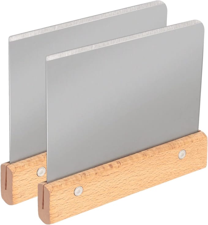Solidchoice - 2 Stuks RVS Deegschrapers met Houten Handvat