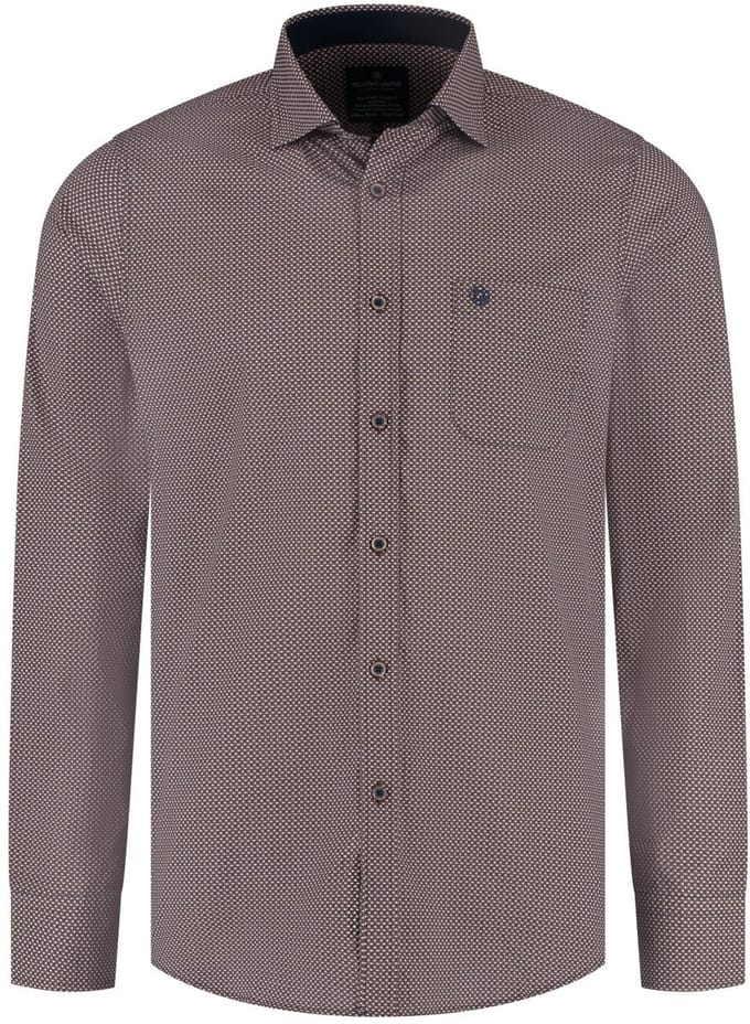 Fellows United Shirt lange mouw stretch Rust (52.6560 - 152)