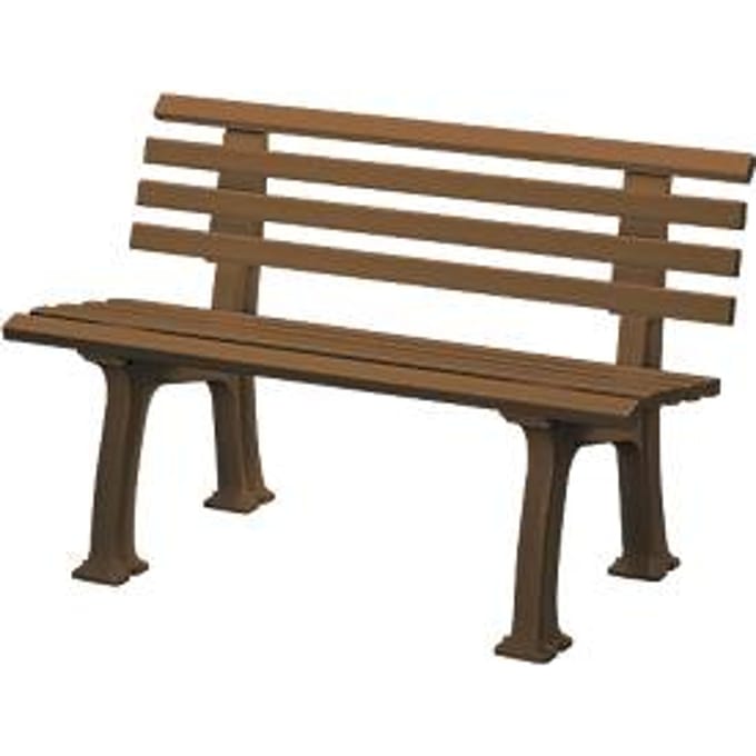 Tuinbank, 2-zitter, L 1200 mm, bruin