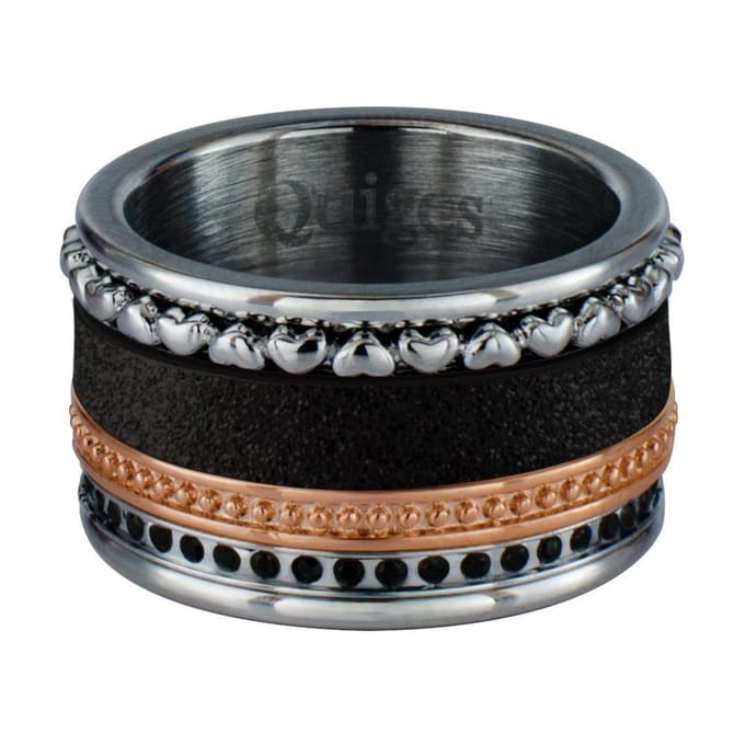 Quiges Dames Stapelring Set RVS Multi - Maat 20 - Hoogte 10mm - SRS00120